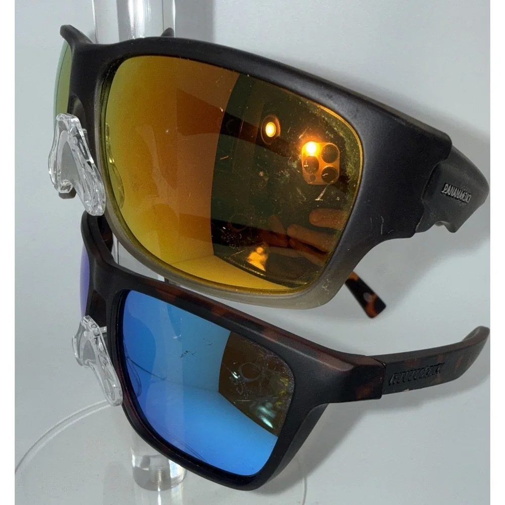 2 pair authentic Panama Jack Sunglasses-Brown/Blue Mirror & Brown Yellow Mirror